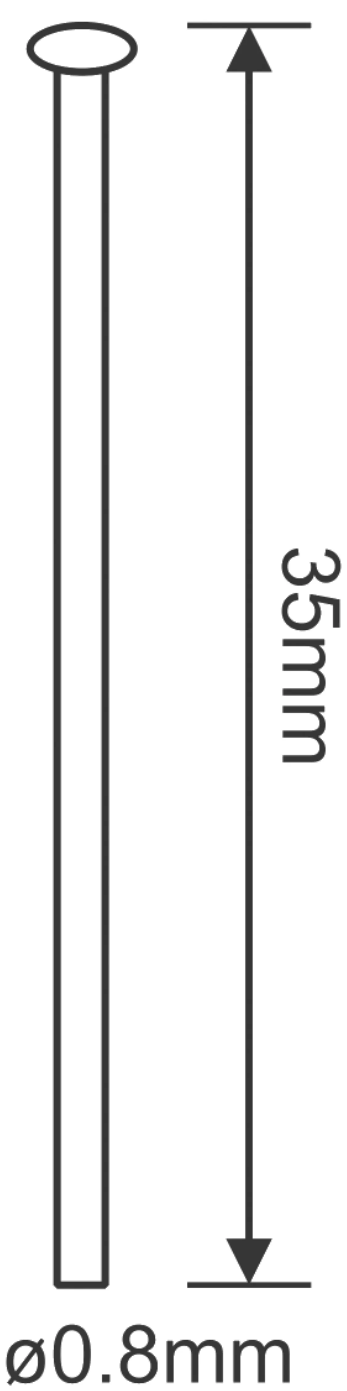 Flat Head Pins 35mm Chrome C90017  Diyas Crystal Pin